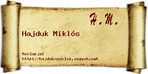 Hajduk Miklós névjegykártya
