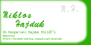 miklos hajduk business card